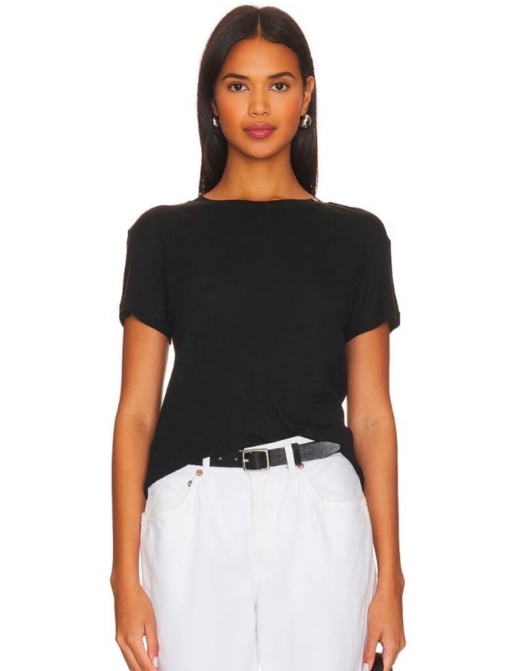 Anine Bing Black Short Sleeve Crew Tee